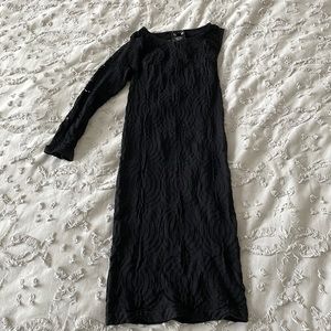 BeBe One Shoulder Hole Dress, Black, Size Small/Petite